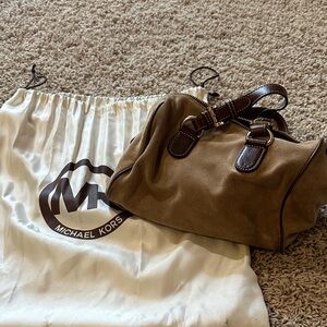 Michael Kors Tan Suede Satchel with Dust Cover